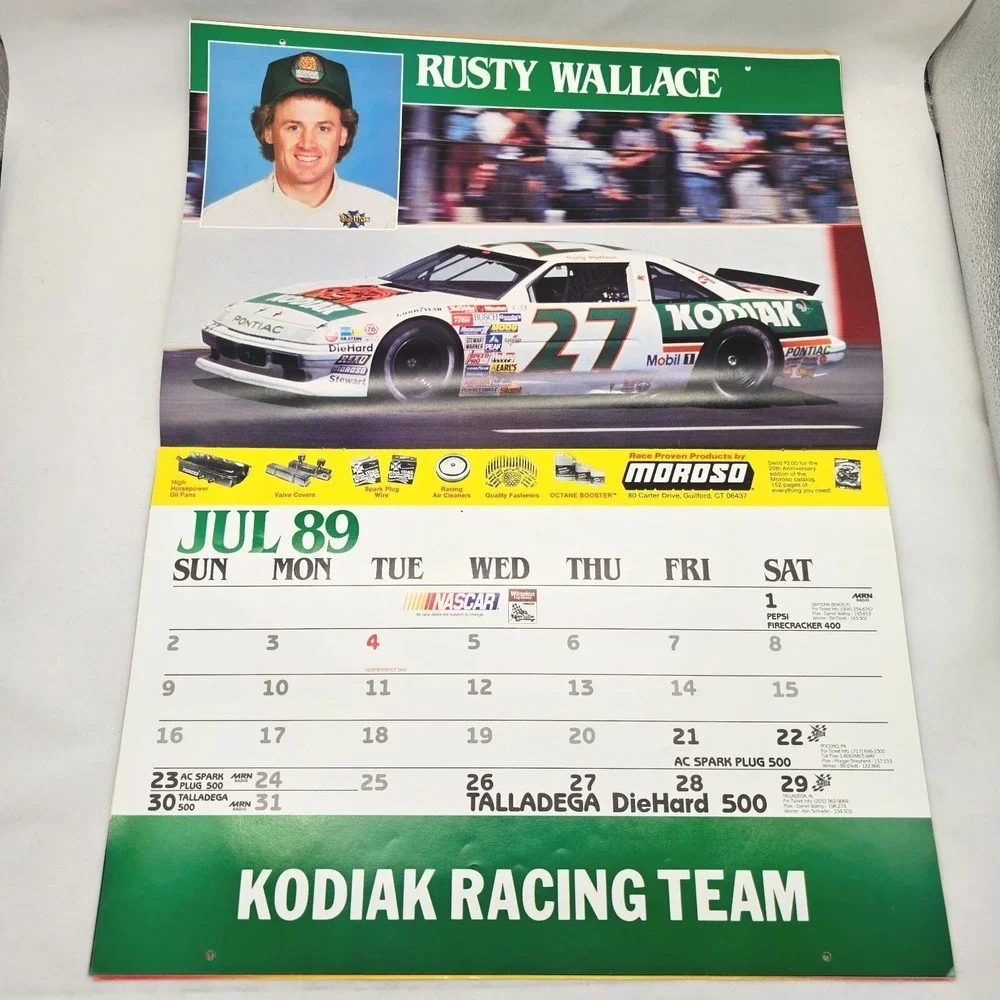 1989 NASCAR Winston Cup Driver Calendar Racing Motorsports Stock Cars Vintage